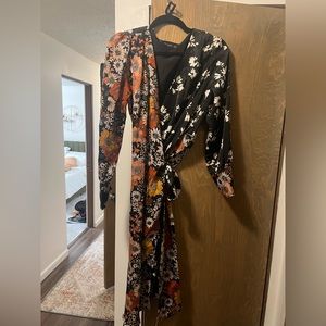 Zara floral wrap dress.